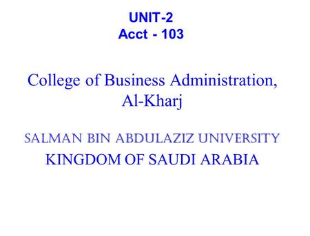 College of Business Administration, Al-Kharj