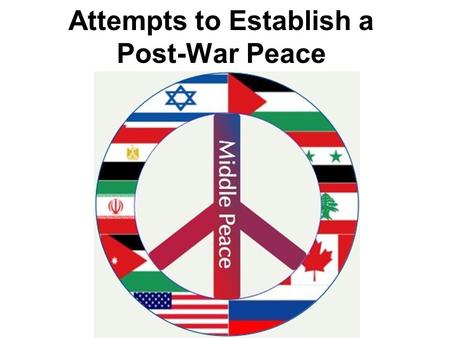 Attempts to Establish a Post-War Peace