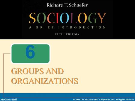 GROUPS AND ORGANIZATIONS