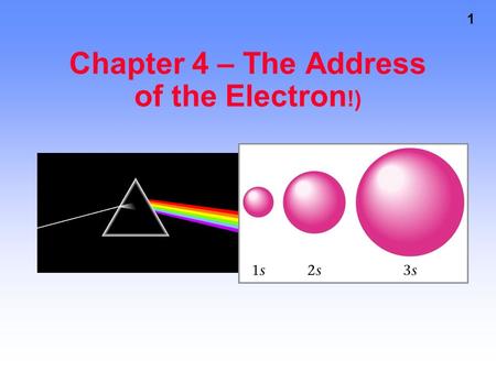 Chapter 4 – The Address of the Electron!)