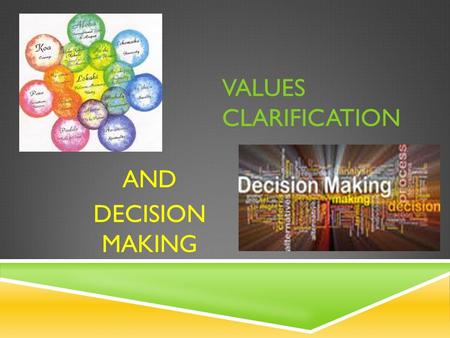 VALUES CLARIFICATION AND DECISION MAKING. AGENDA  Temperature Check  Working Exit Outcomes (WEO)  Core Ethical Values  Decision Making Process.