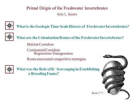 Primal Origin of the Freshwater Invertebrates Jerry L. Kaster What is the Geologic Time-Scale History of Freshwater Invertebrates? What are the Colonization.
