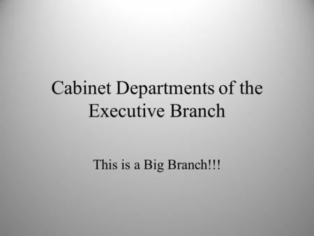 Cabinet Departments of the Executive Branch