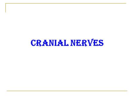 Cranial nerves. Names of cranial nerves Ⅰ Olfactory nerve Ⅱ Optic nerve Ⅲ Oculomotor nerve Ⅳ Trochlear nerve Ⅴ Trigeminal nerve Ⅵ Abducent nerve Ⅶ Facial.