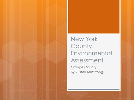 New York County Environmental Assessment Orange County By Russell Armstrong.