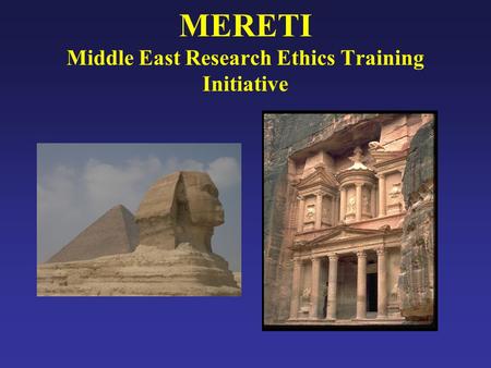 MERETI Middle East Research Ethics Training Initiative.