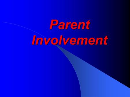 Parent Involvement What? Why? Where? What? They don’t want us to embarrass them! I believe in a hands off approach! I work! We are so busy! There is.
