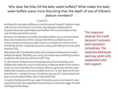 Why does Rat Kiley kill the baby water buffalo