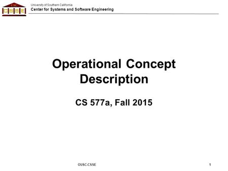 Operational Concept Description