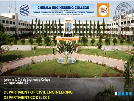 DEPARTMENT OF CIVIL ENGINEERING DEPARTMENT CODE: C01 College code :E9.
