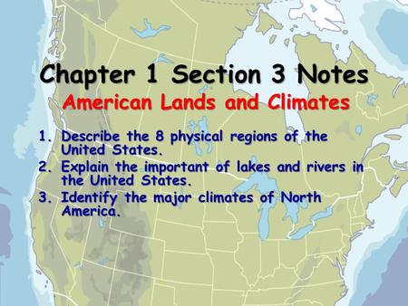 American Lands and Climates