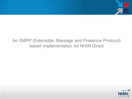 An XMPP (Extensible Message and Presence Protocol) based implementation for NHIN Direct 1.