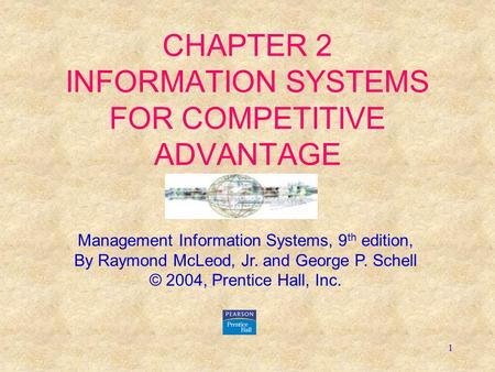 CHAPTER 2 INFORMATION SYSTEMS FOR COMPETITIVE ADVANTAGE