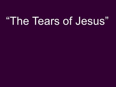 “The Tears of Jesus”.