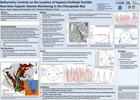 Bathymetry Controls on the Location of Hypoxia Facilitate Possible Real-time Hypoxic Volume Monitoring in the Chesapeake Bay Aaron J. Bever 1, Marjorie.