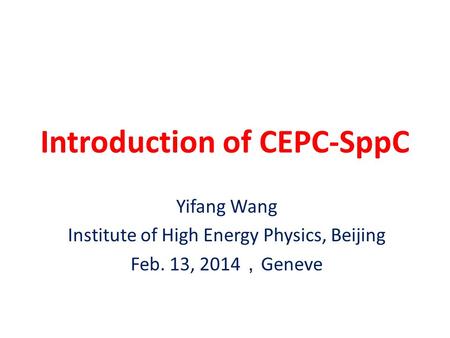 Introduction of CEPC-SppC