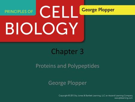 Chapter 3 Proteins and Polypeptides George Plopper.