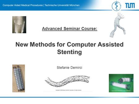 New Methods for Computer Assisted Stenting Advanced Seminar Course: Stefanie Demirci.