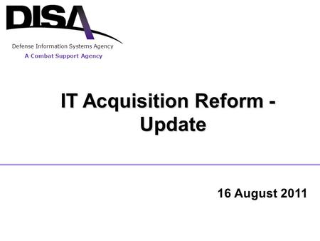 IT Acquisition Reform - Update