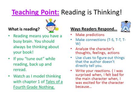Teaching Point: Reading is Thinking!