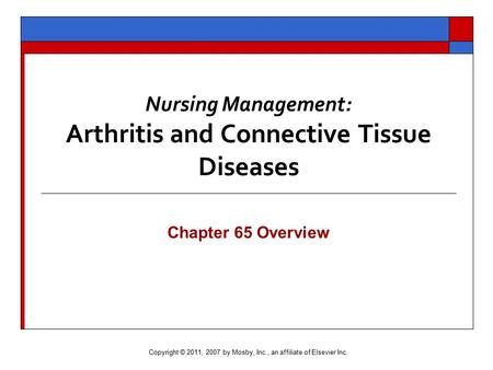Nursing Management: Arthritis and Connective Tissue Diseases
