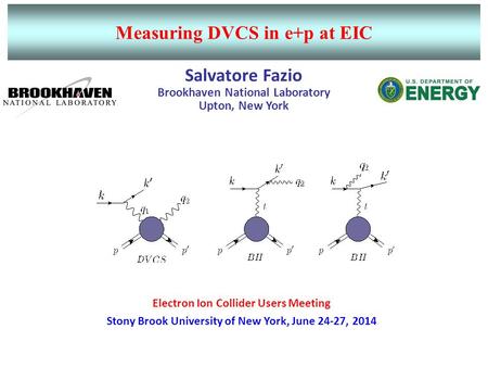 Salvatore Fazio Brookhaven National Laboratory Upton, New York Electron Ion Collider Users Meeting Stony Brook University of New York, June 24-27, 2014.