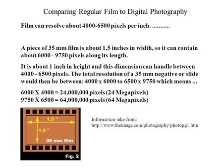 Comparing Regular Film to Digital Photography