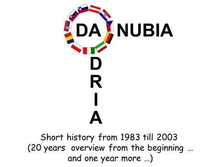 Short history from 1983 till 2003 (20 years overview from the beginning … and one year more …)