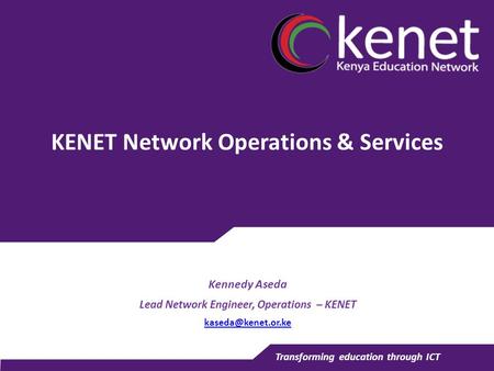 KENET Network Operations & Services