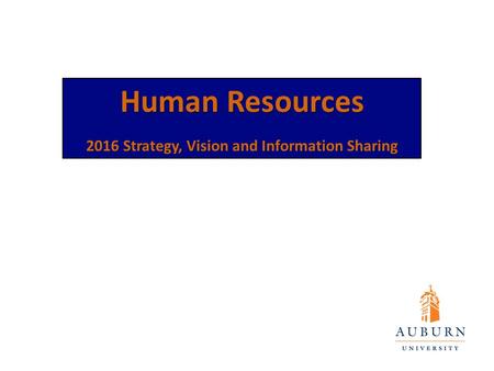 Human Resources 2016 Strategy, Vision and Information Sharing.