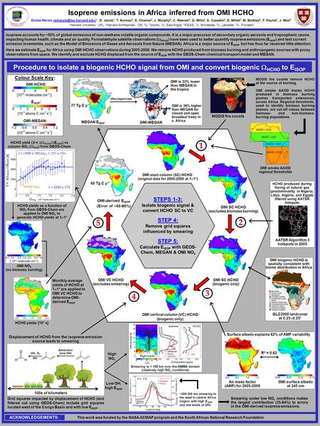 Isoprene emissions in Africa inferred from OMI HCHO ACKNOWLEDGEMENTS: This work was funded by the NASA ACMAP program and the South African National Research.