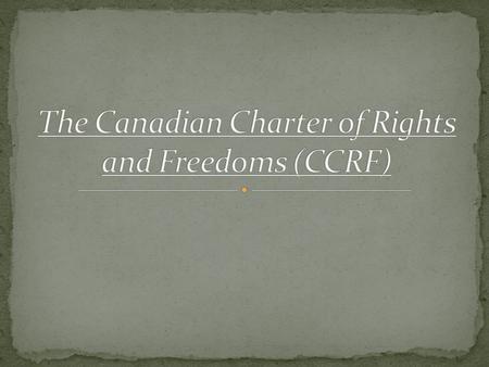 The Charter is part of the Canadian Constitution enacted under the Government of Prime Minister Pierre Trudeau. The Constitution is a set of laws containing.