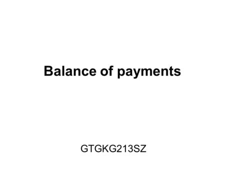 Balance of payments GTGKG213SZ.
