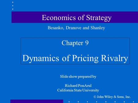 Dynamics of Pricing Rivalry