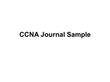 CCNA Journal Sample. Index Basic Ethernet Serial Router Rip.