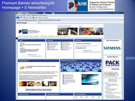 Premium Banner advertising kit Homepage + E Newsletter.