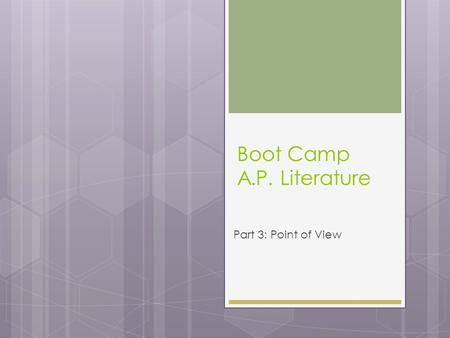 Boot Camp A.P. Literature
