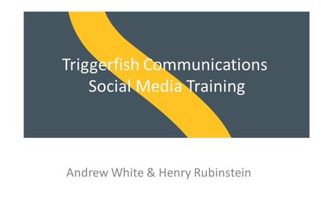 Triggerfish Communications Social Media Training Andrew White & Henry Rubinstein.