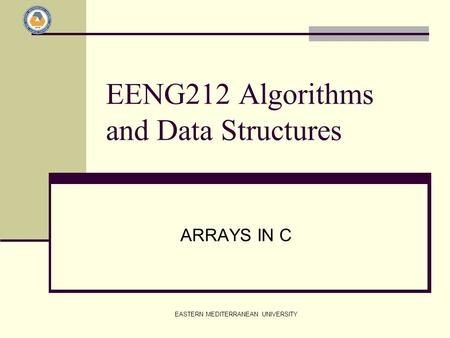 EENG212 Algorithms and Data Structures