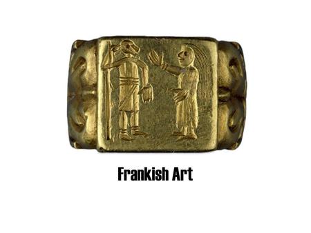 Frankish Art. Finger Ring with a Cross, 450–525 CE, Gold filigree, cloisonné cells inset with garnet; Generally worn by high ranking men and women Some.