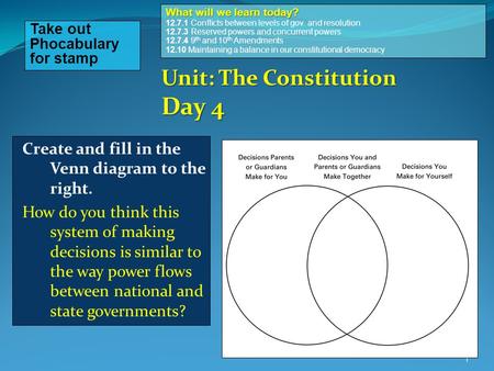 Unit: The Constitution Day 4