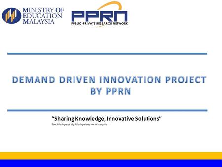Sharing Knowledge, Innovative Solutions 1