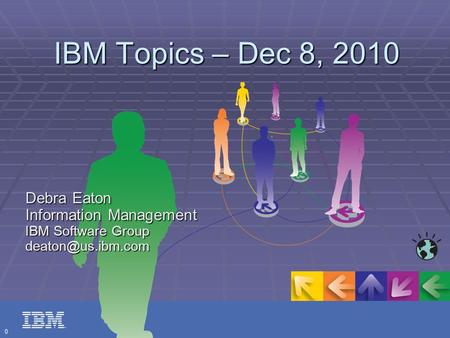 0 IBM Topics – Dec 8, 2010 Debra Eaton Information Management IBM Software Group