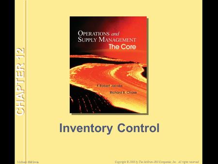 CHAPTER 12 Inventory Control.