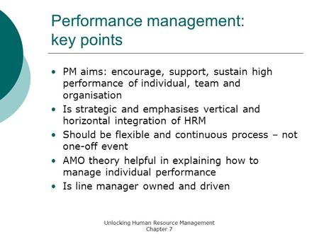 Performance management: key points