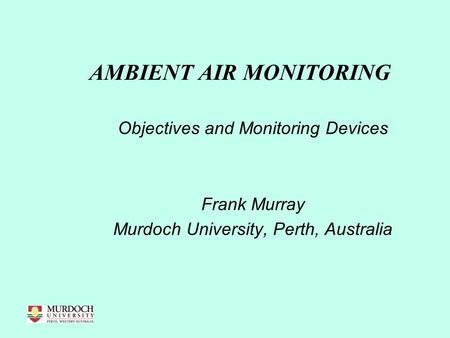 AMBIENT AIR MONITORING