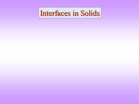 Interfaces in Solids. Coherent without strain Schematics of strain free coherent interfaces Same crystal structure (& lattice spacing) but different composition.
