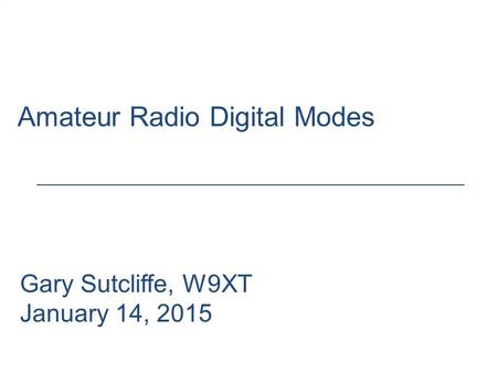 Amateur Radio Digital Modes