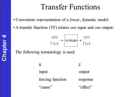 Transfer Functions Chapter 4