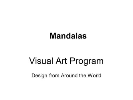 Visual Art Program Design from Around the World